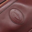 CARTIER Must Line Shoulder Bag Leather Bordeaux Gold Auth 201374-19