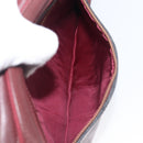 CARTIER Must Line Shoulder Bag Leather Bordeaux Gold Auth 201374-26