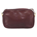 CARTIER Must Line Shoulder Bag Leather Bordeaux Gold Auth 201374-3