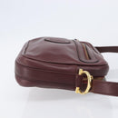 CARTIER Must Line Shoulder Bag Leather Bordeaux Gold Auth 201374-4