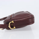 CARTIER Must Line Shoulder Bag Leather Bordeaux Gold Auth 201374-5