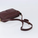 CARTIER Must Line Shoulder Bag Leather Bordeaux Gold Auth 201374-7