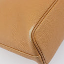 BURBERRY Hand Bag Leather Beige Gold Auth 201376-16
