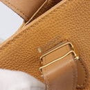 BURBERRY Hand Bag Leather Beige Gold Auth 201376-11