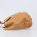 BURBERRY Hand Bag Leather Beige Gold Auth 201376-4