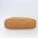 BURBERRY Hand Bag Leather Beige Gold Auth 201376-5