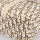 Christian Dior Trotter Canvas Hand Bag Beige Silver Auth 201379M-14