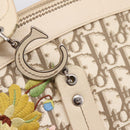 Christian Dior Trotter Canvas Hand Bag Beige Silver Auth 201379M-18