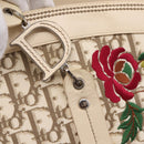 Christian Dior Trotter Canvas Hand Bag Beige Silver Auth 201379M-19