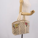 Christian Dior Trotter Canvas Hand Bag Beige Silver Auth 201379M-26