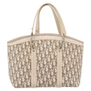 Christian Dior Trotter Canvas Hand Bag Beige Silver Auth 201379M-2