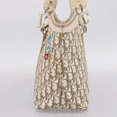Christian Dior Trotter Canvas Hand Bag Beige Silver Auth 201379M-4