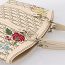 Christian Dior Trotter Canvas Hand Bag Beige Silver Auth 201379M-6
