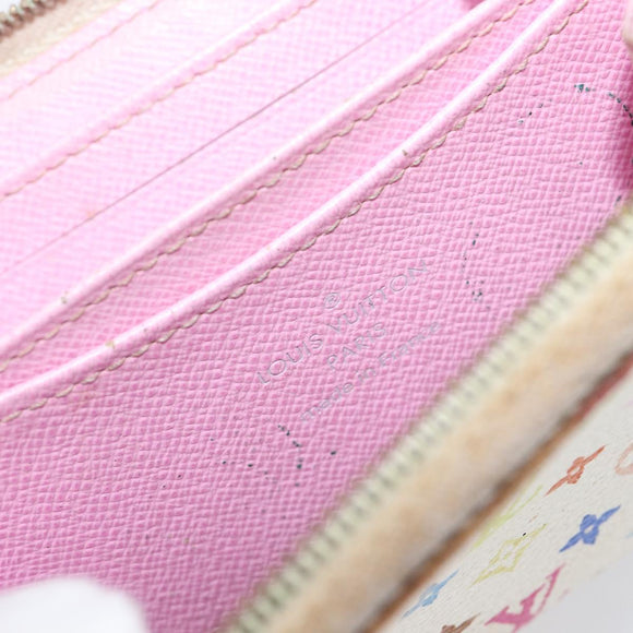 LOUIS VUITTON Monogram Multicolor Zippy Coin Purse White M93741 LV Auth 201382