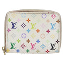 LOUIS VUITTON Monogram Multicolor Zippy Coin Purse White M93741 LV Auth 201382-13