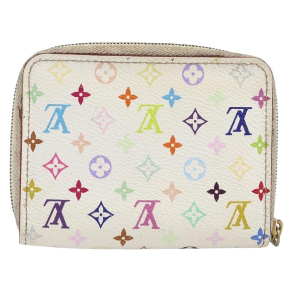 LOUIS VUITTON Monogram Multicolor Zippy Coin Purse White M93741 LV Auth 201382