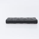 CHANEL Icon Line COCO Mark Long Wallet Leather Black Silver CC Auth 201385-4