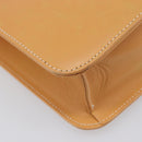 Burberrys Nova Check Shoulder Bag Leather Beige Gold Auth 201388-17