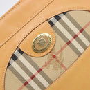 Burberrys Nova Check Shoulder Bag Leather Beige Gold Auth 201388-19