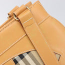 Burberrys Nova Check Shoulder Bag Leather Beige Gold Auth 201388-10