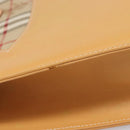 Burberrys Nova Check Shoulder Bag Leather Beige Gold Auth 201388-5