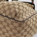 GUCCI GG Canvas Web Sherry Line Tote Bag Beige Silver 161836 Auth 201390A-10