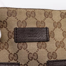 GUCCI GG Canvas Web Sherry Line Tote Bag Beige Silver 161836 Auth 201390A-14