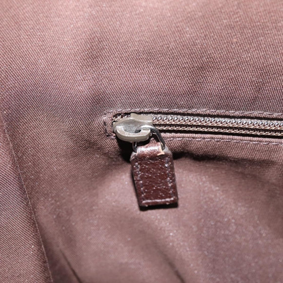 GUCCI GG Canvas Web Sherry Line Tote Bag Beige Silver 161836 Auth 201390A