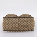 GUCCI GG Canvas Web Sherry Line Tote Bag Beige Silver 161836 Auth 201390A-9