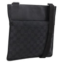GUCCI GG Canvas Shoulder Bag Black Silver 27639 Auth 201392A-1