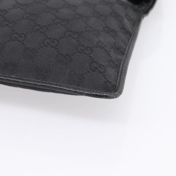 GUCCI GG Canvas Shoulder Bag Black Silver 27639 Auth 201392A