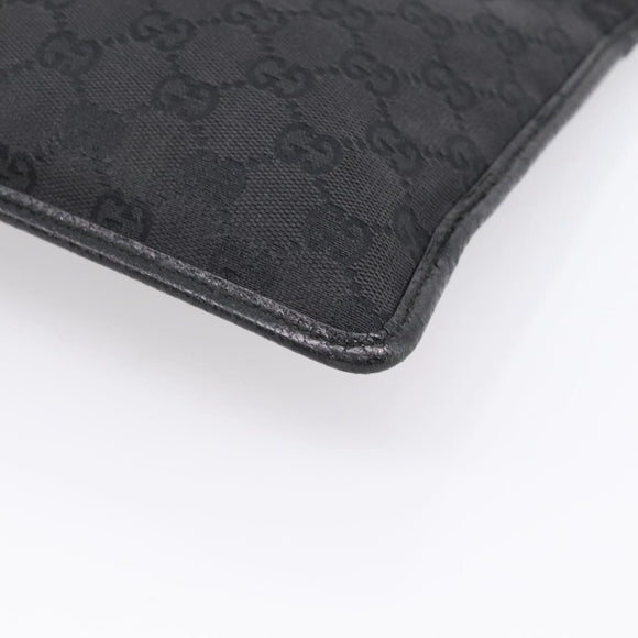 GUCCI GG Canvas Shoulder Bag Black Silver 27639 Auth 201392A