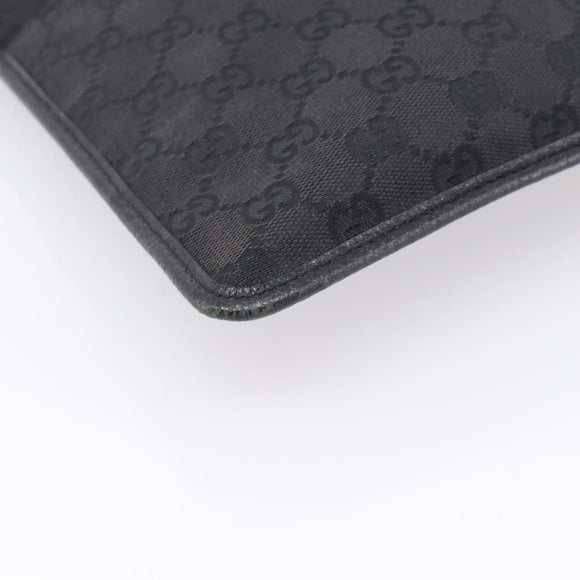 GUCCI GG Canvas Shoulder Bag Black Silver 27639 Auth 201392A