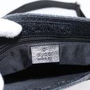 GUCCI GG Canvas Shoulder Bag Black Silver 27639 Auth 201392A-15
