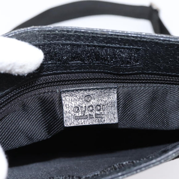 GUCCI GG Canvas Shoulder Bag Black Silver 27639 Auth 201392A
