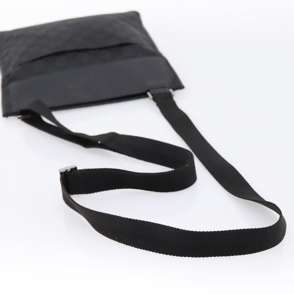 GUCCI GG Canvas Shoulder Bag Black Silver 27639 Auth 201392A