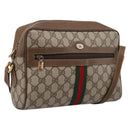 GUCCI GG Supreme Web Sherry Line Shoulder Bag PVC Beige 56 02 005 Auth 201400-1