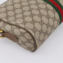 GUCCI GG Supreme Web Sherry Line Shoulder Bag PVC Beige 56 02 005 Auth 201400-13