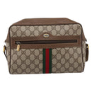 GUCCI GG Supreme Web Sherry Line Shoulder Bag PVC Beige 56 02 005 Auth 201400-2