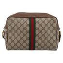 GUCCI GG Supreme Web Sherry Line Shoulder Bag PVC Beige 56 02 005 Auth 201400-3