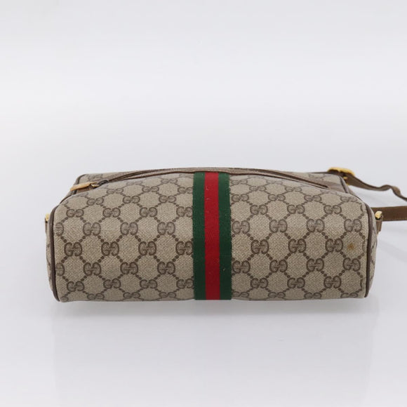 GUCCI GG Supreme Web Sherry Line Shoulder Bag PVC Beige 56 02 005 Auth 201400