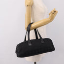 CHANEL New Travel Line Hand Bag Canvas Black Silver CC Auth 201402A-22