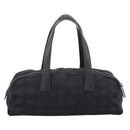 CHANEL New Travel Line Hand Bag Canvas Black Silver CC Auth 201402A-3