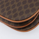 CELINE Macadam Shoulder Bag PVC Leather Brown Gold Tone Auth 201403A-15
