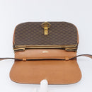 CELINE Macadam Shoulder Bag PVC Leather Brown Gold Tone Auth 201403A-17