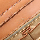 CELINE Macadam Shoulder Bag PVC Leather Brown Gold Tone Auth 201403A-18