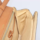 CELINE Macadam Shoulder Bag PVC Leather Brown Gold Tone Auth 201403A-20