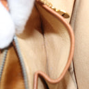 CELINE Macadam Shoulder Bag PVC Leather Brown Gold Tone Auth 201403A-24