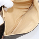 CELINE Macadam Shoulder Bag PVC Leather Brown Gold Tone Auth 201403A-25