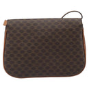CELINE Macadam Shoulder Bag PVC Leather Brown Gold Tone Auth 201403A-3